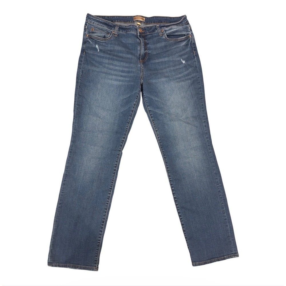 Kut from the Kloth Catherine Boyfriend Jeans Medium Wash Blue Size 16 Distressed